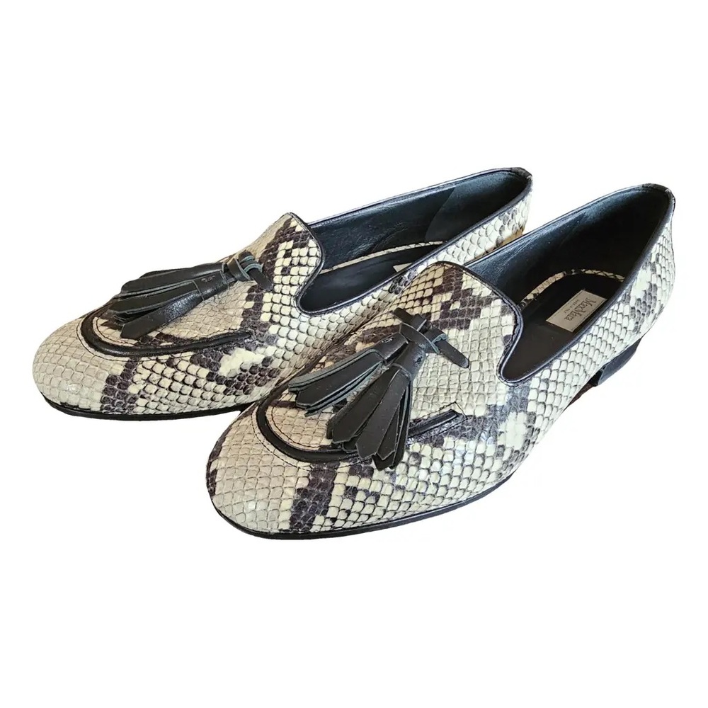 MaxMara Womens Snakeskin Tassel Loafers size 37
